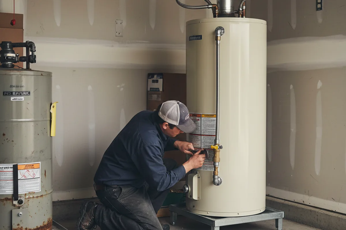 Water heater and shutoff valve replacement in Bayside